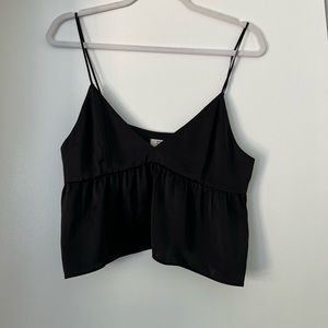 Aritzia Wilfred (Little Moon) Lover Camisole Tank Black Cropped Small